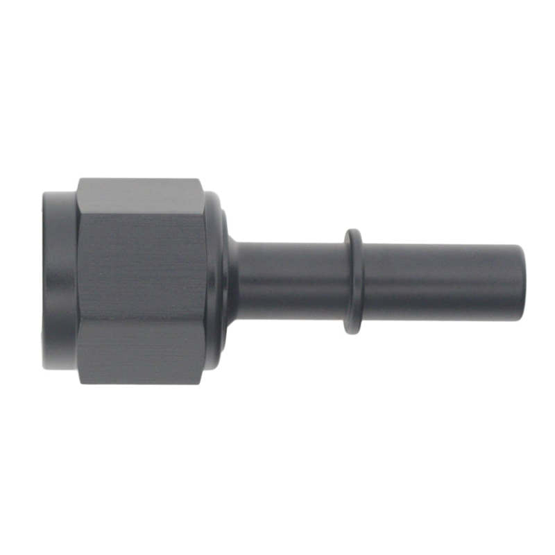 DeatschWerks 8AN Female Flare Swivel to 3/8in Male EFI Quick Disconnect Anodized Matte Black