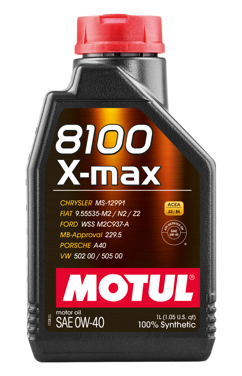 Motul 1L Synthetic Engine Oil 8100 0W40 X-MAX - Porsche A40 for High-Performance Cars