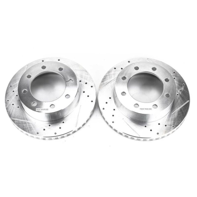 Power Stop 10-12 Ford F-450 Super Duty Front Drilled and Slotted Rotor Pair