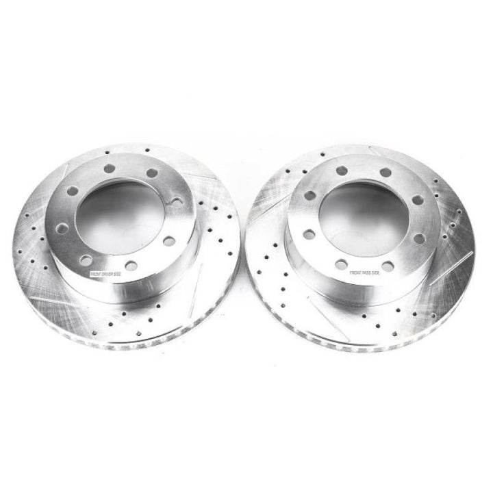Power Stop 10-12 Ford F-450 Super Duty Front Drilled and Slotted Rotor Pair