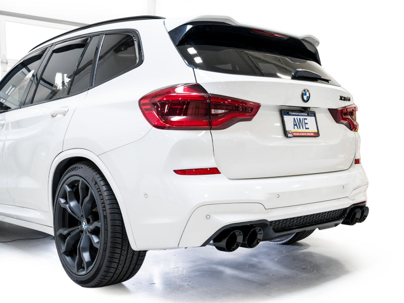 AWE Tuning Axle-Back Exhaust SwitchPath 2020-2025 BMW X3 M/M Comp (F97) AWD Diamond Black Tips