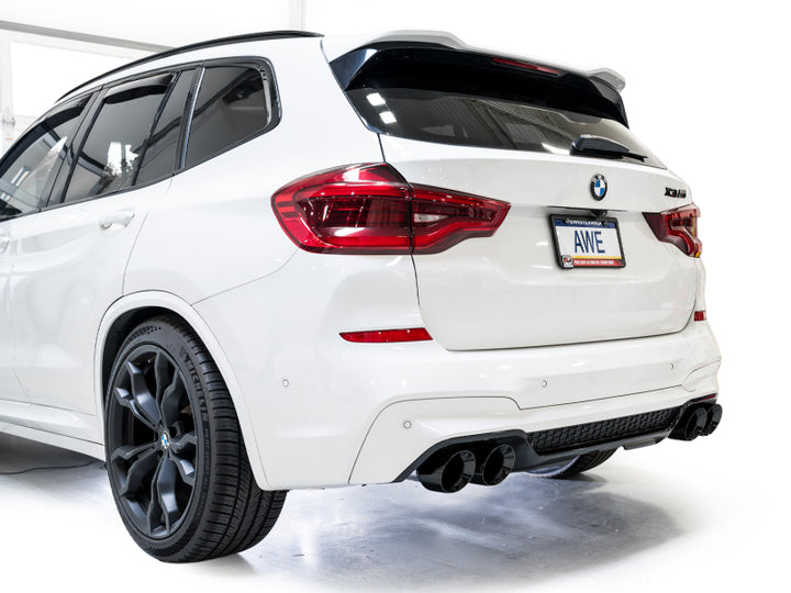 AWE Tuning Axle-Back Exhaust SwitchPath 2020-2025 BMW X3 M/M Comp (F97) AWD Diamond Black Tips