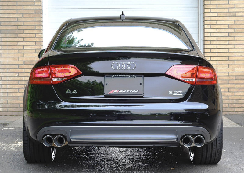 AWE Tuning Touring Edition Exhaust - Quad Tip Silver Tips for Audi B8 A4