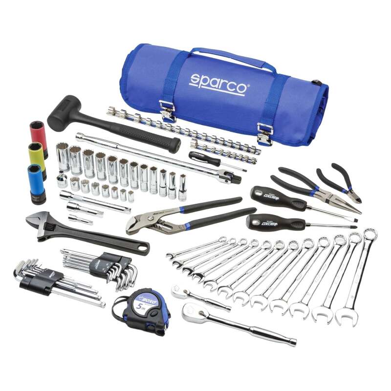 Sparco Trackside Tool Roll with 68-Piece Mechanic Tool Set