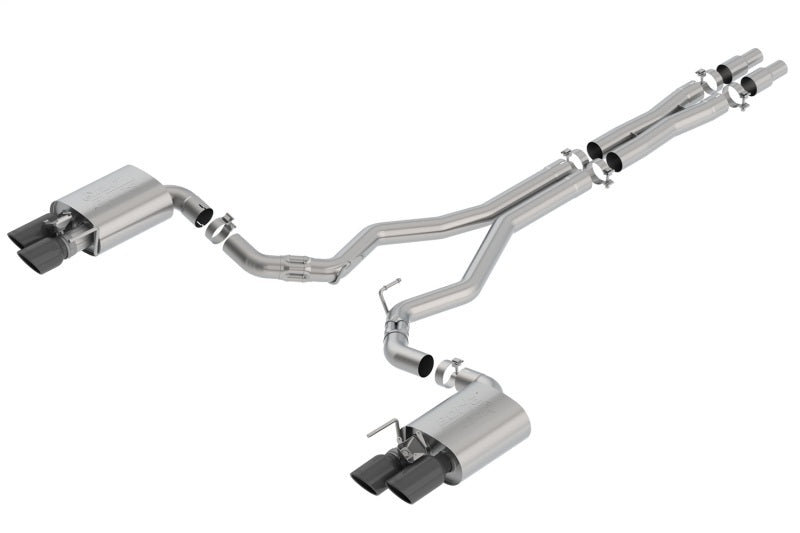 Borla ATAK Catback Exhaust 3in Black Chrome Tips for 2018-2023 Ford Mustang GT 5.0L AT/MT with Active Valves