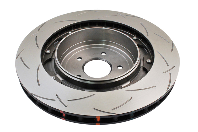 DBA Rear Slotted 5000 Series 2 Piece Rotor with Black Hat for 2009 and Up Nissan GTR R35