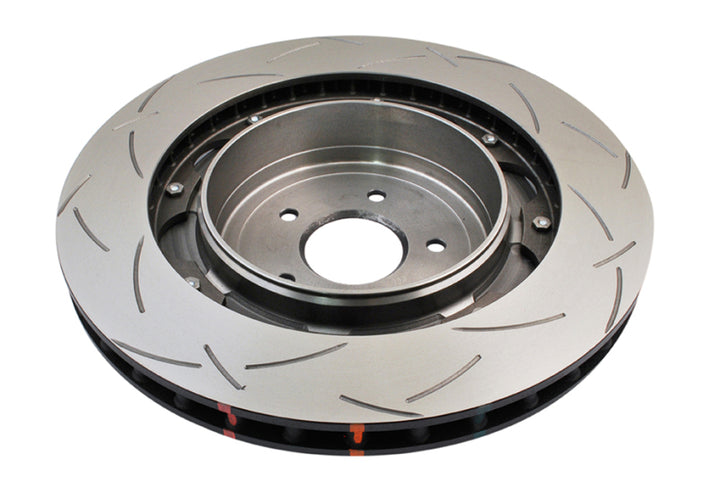 DBA Rear Slotted 5000 Series 2 Piece Rotor with Black Hat for 2009 and Up Nissan GTR R35 - OneFastShop