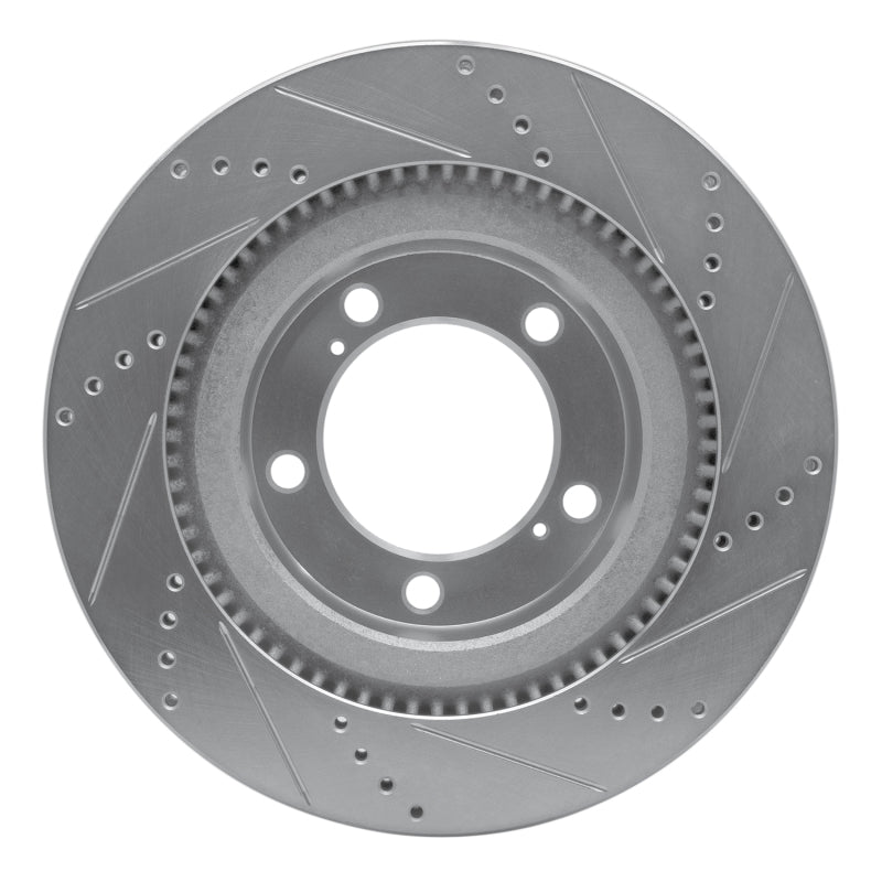 R1 17-21 Toyota Land Cruiser Front Left Drilled and Slotted Silver Brake Rotor