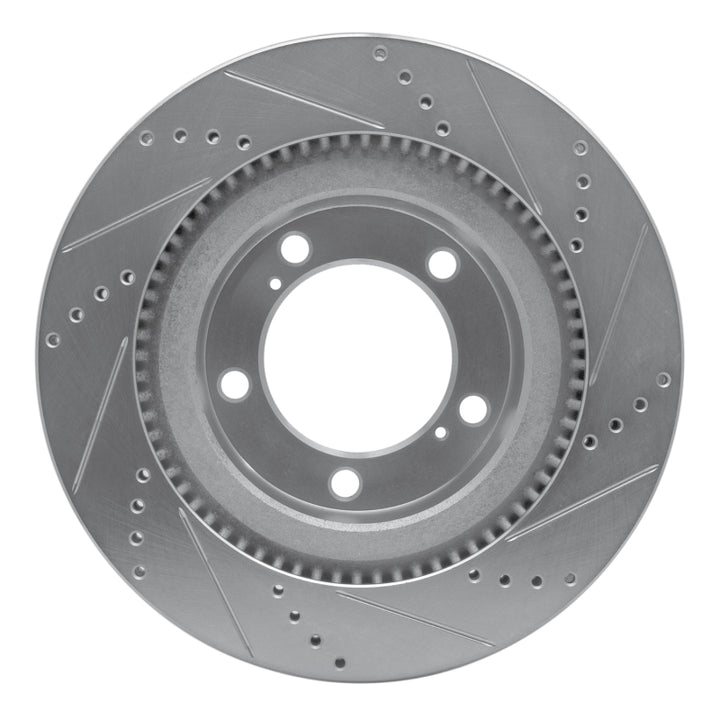 R1 17-21 Toyota Land Cruiser Front Left Drilled and Slotted Silver Brake Rotor