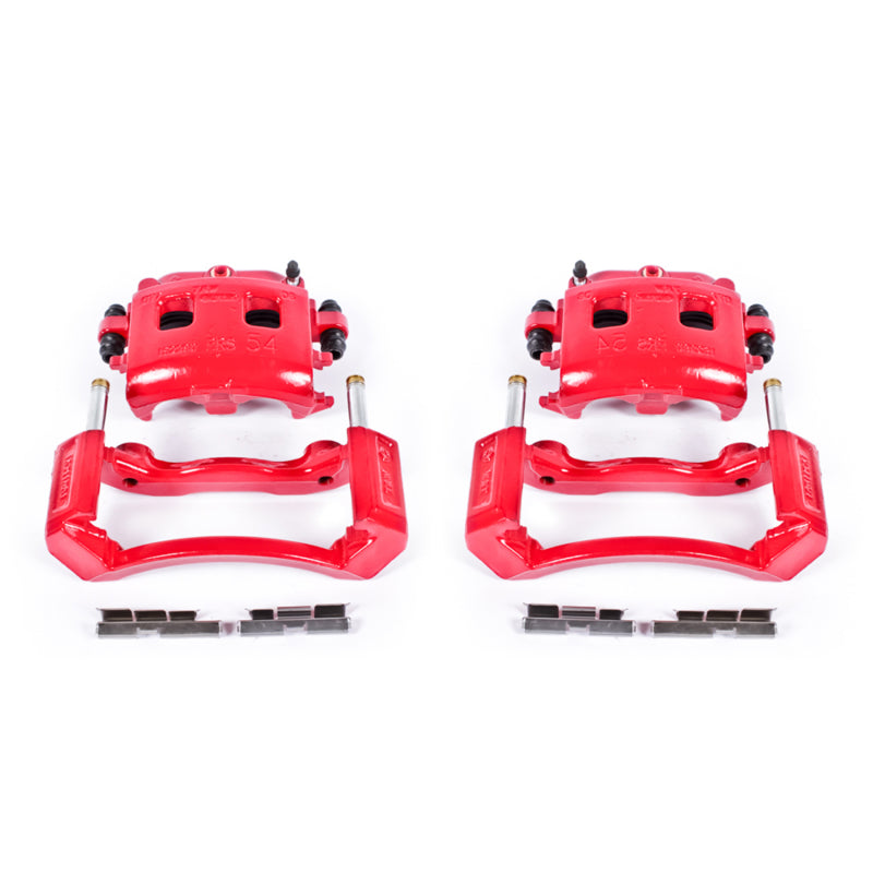 PowerStop Front Red Calipers with Brackets Pair for 02-05 Dodge Ram 1500 - OneFastShop