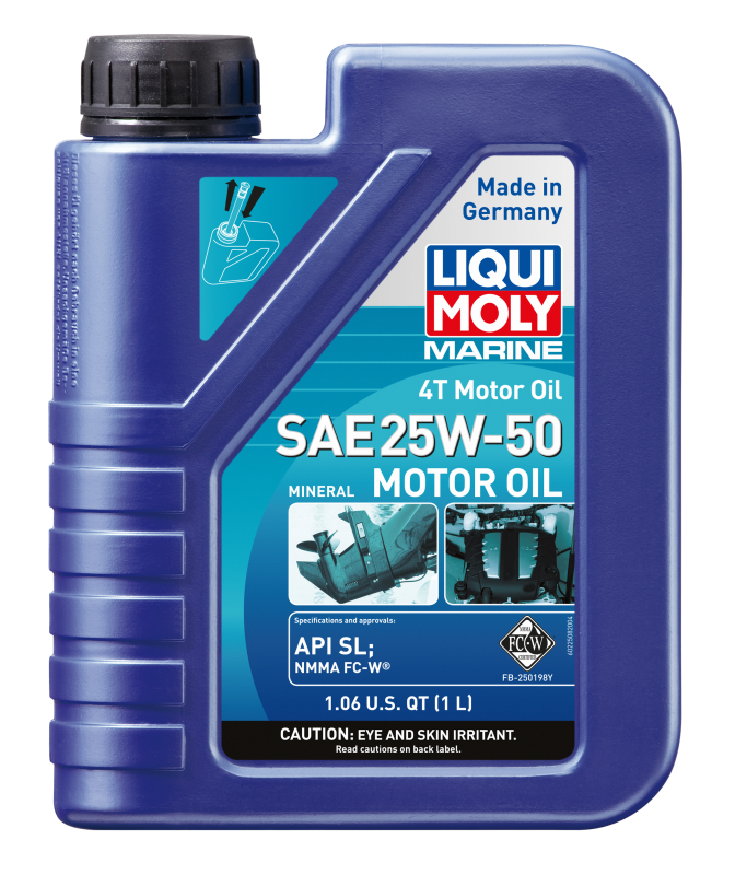 LIQUI MOLY Marine 4T Motor Oil SAE 25W50 1L for 4-Stroke Gasoline Engines - OneFastShop