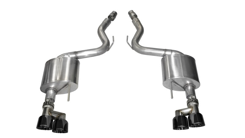CORSA Performance 3in Axle Back Exhaust Black Quad Tips Sport for 2015-2017 Ford Mustang GT 5.0