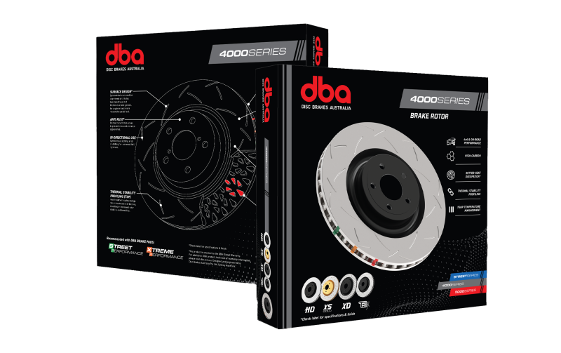 DBA Front Slotted 4000 Series Brake Rotor High Carbon Heat Treated Iron Kangaroo Paw Ventilation 90-01 Acura Integra 93-05 Honda Civic 4 Lug