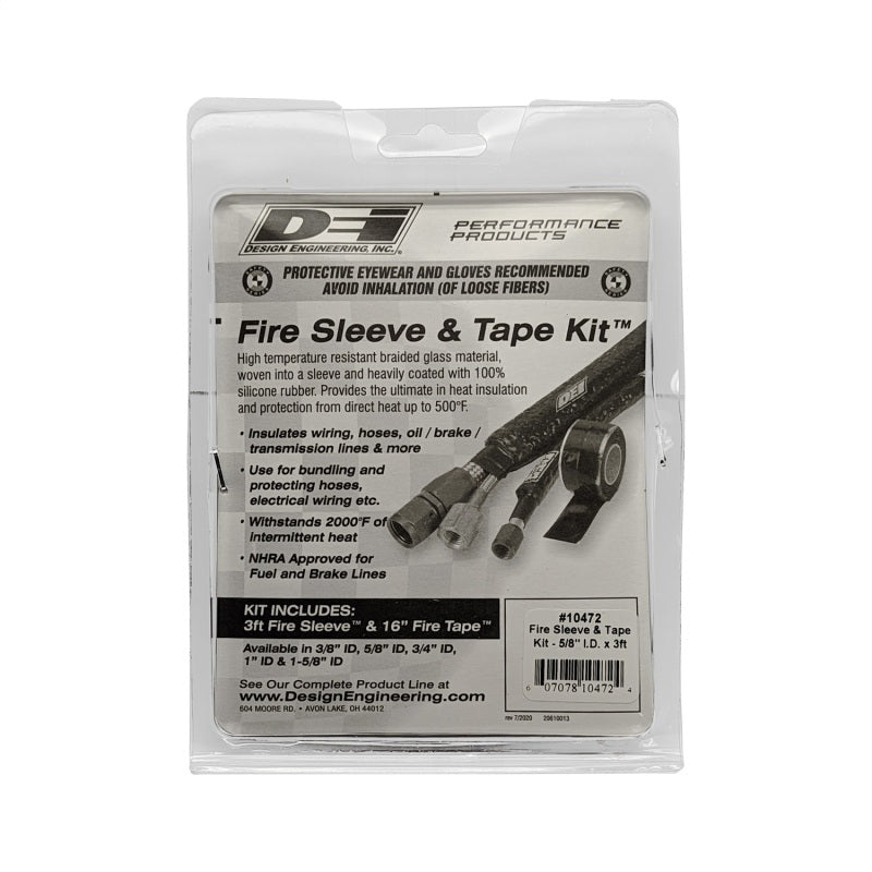DEI Fire Sleeve and Tape Kit 5/8in I.D. x 3ft.