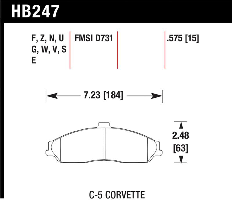 Hawk 97-13 Chevy Corvette Performance HT-10 Compound Front Brake Pads