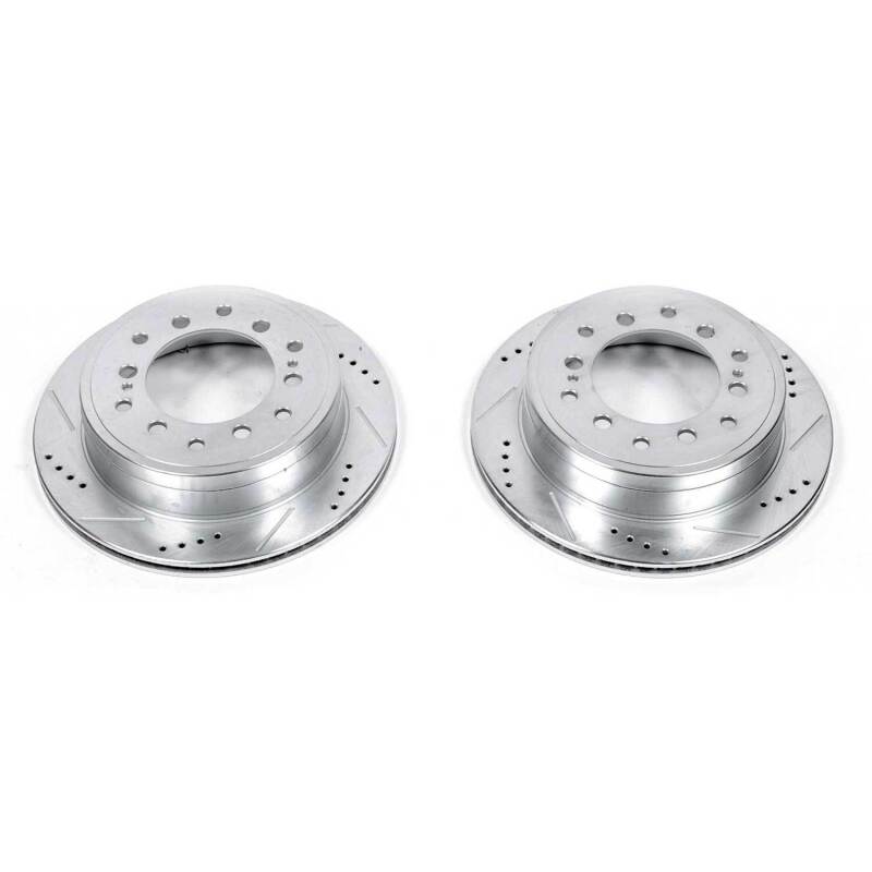 PowerStop Rear Evolution Drilled & Slotted Rotors - Pair for Lexus GX460 (2010-2019) - OneFastShop
