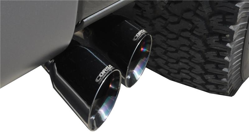 Corsa Black Xtreme Cat-Back Exhaust for 2011–2014 Ford F-150 Raptor 6.2L 133in - OneFastShop