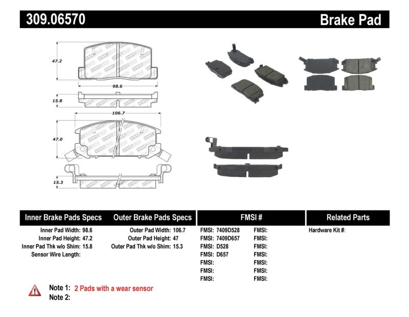 StopTech Performance Rear Brake Pads for 1991-1995 Toyota MR2 and 2000-2005 Toyota MR2 Spyder - OneFastShop