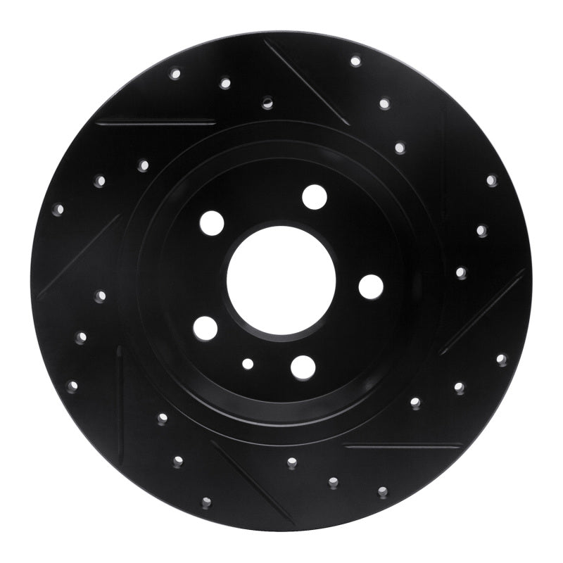 R1 09-25 Audi A4 Left Drilled And Slotted Black Brake Rotor