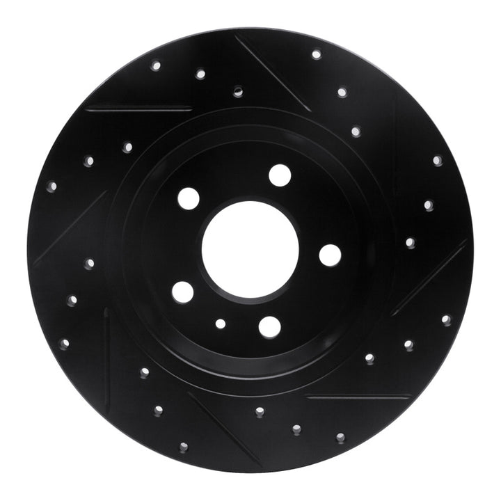 R1 09-25 Audi A4 Left Drilled And Slotted Black Brake Rotor
