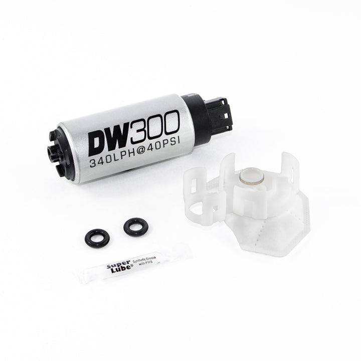 DeatschWerks 340lph DW300C Compact Fuel Pump with Install Kit for 08-15 Mitsubishi EVO X (without Clips) - OneFastShop
