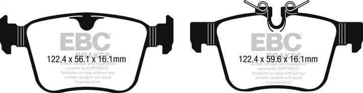 EBC Redstuff Rear Brake Pads for 15-17 Jaguar XF 3.0L