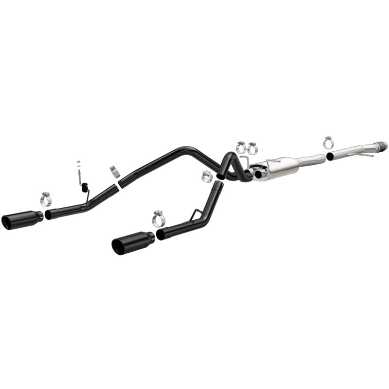 Magnaflow Cat-Back Exhaust 4in Black Dual Split Tips 14-15 Chevy Silverado/GMC Sierra 4.3L-5.3L - OneFastShop