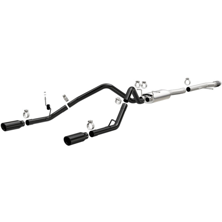 Magnaflow Cat-Back Exhaust 4in Black Dual Split Tips 14-15 Chevy Silverado/GMC Sierra 4.3L-5.3L - OneFastShop