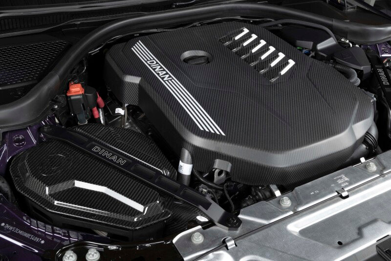 Dinan Carbon Fiber Engine Cover BMW B58D 2020-2026 - Matte Twill with Gloss Accents, image 4