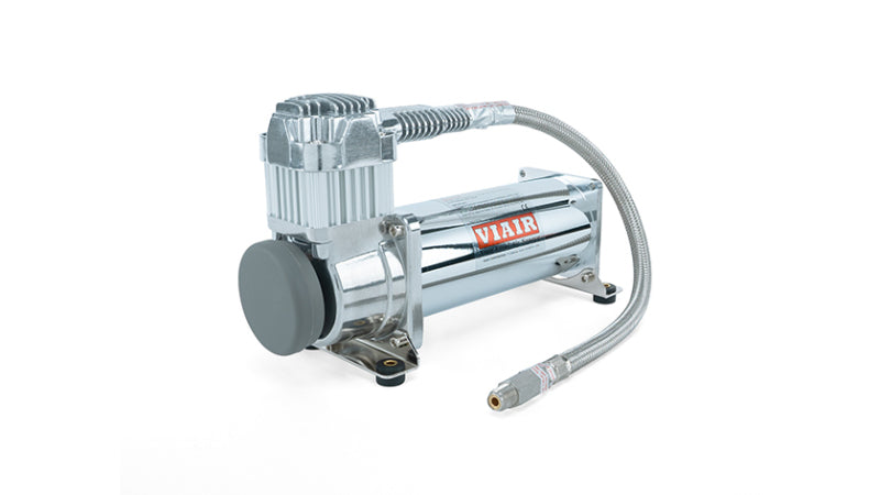 Air Lift 4 Gal. Polished Tank with Viair 444c Chrome Compressor - Fittings & Mounting Hardware