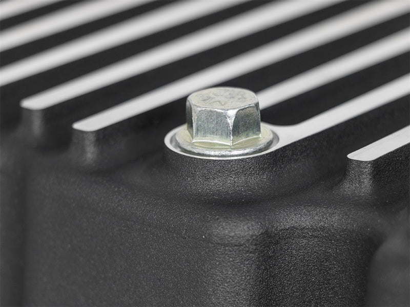 AFe Pro Series Engine Oil Pan Black with Machined Fins for 11-16 Ford Powerstroke V8-6.7L (TD)