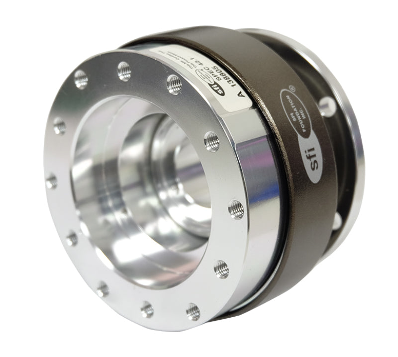 NRG Quick Release Gen 2.0 Steering Wheel Adapter - Silver with Chrome Ring, SFI 42.1, image 3