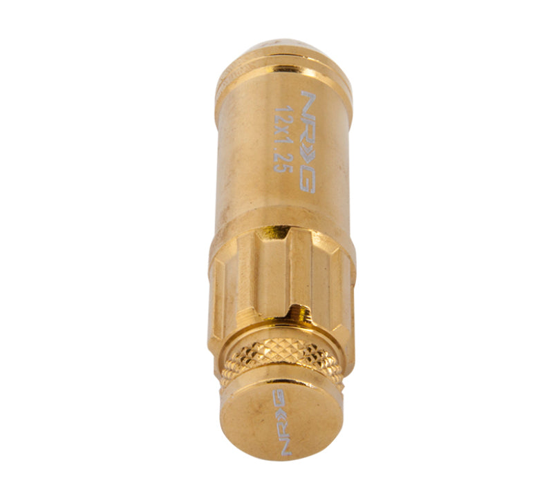 NRG 700 Series Steel Lug Nut Set M12x1.25 - 21 Pc with Locks - Chrome Gold, image 3