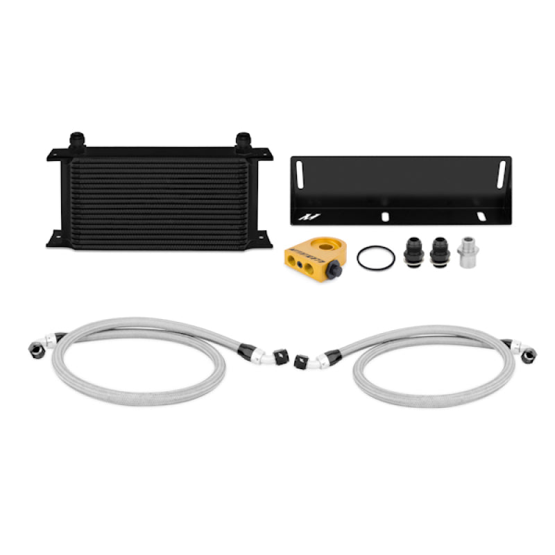 Mishimoto Oil Cooler Kit Thermostatic Black - Ford Mustang 5.0L Fox Body 1979-1993
