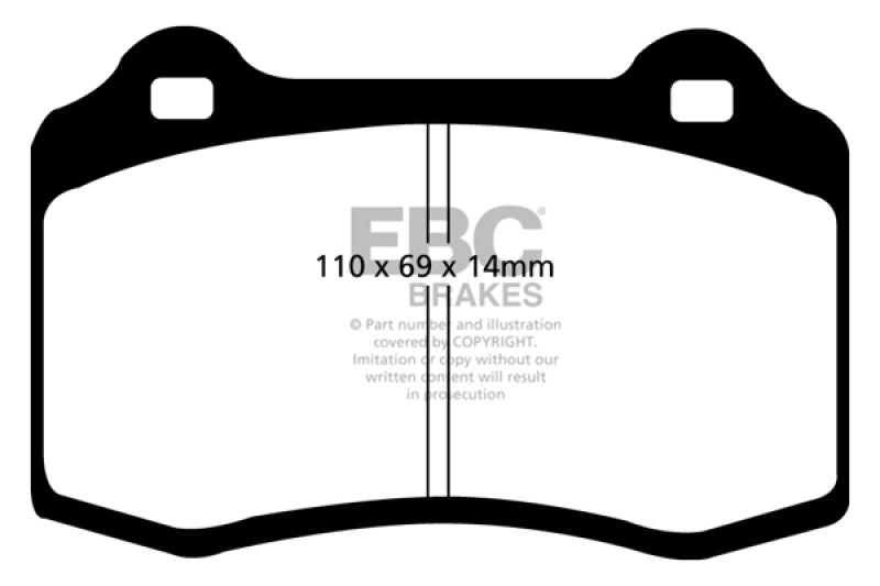 EBC Yellowstuff Rear Brake Pads for 96-00 Lotus Esprit Turbo 2.0 Turbo GT3