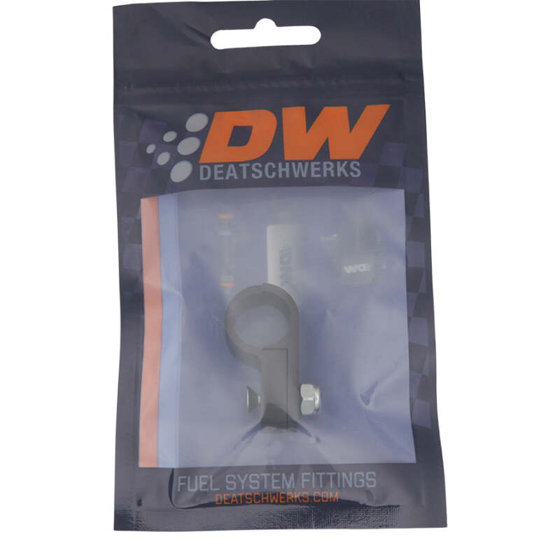 DeatschWerks Aluminum P-Clamp - 8AN PTFE / 6AN CPE Hose, 12.7 mm ID - Anodized Matte Black, image 2