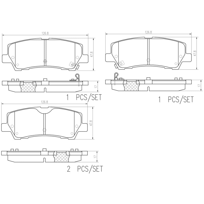 Brembo Rear Ceramic Brake Pads - Ford Mustang 15-18