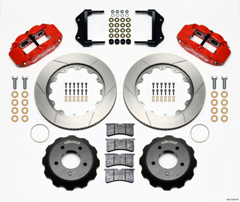 Wilwood Narrow Superlite 6R Front Slotted Big Brake Kit - Chevrolet Corvette C4 1985-1987 - Red