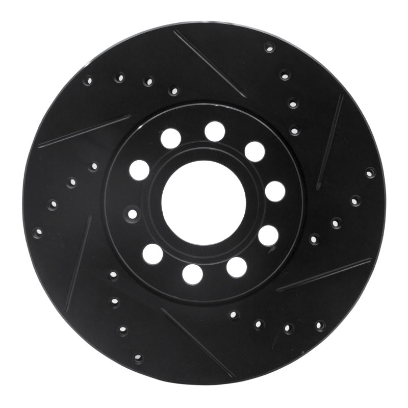 R1 Concepts eLINE Black Series Front Right Drilled and Slotted Brake Rotor - Audi A3 (Mexico) 2005-2025