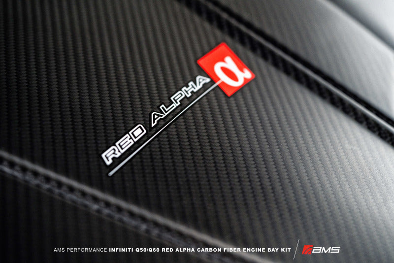 AMS Performance Alpha Matte Carbon Engine Cover for Infiniti Q50/Q60 3.0TT