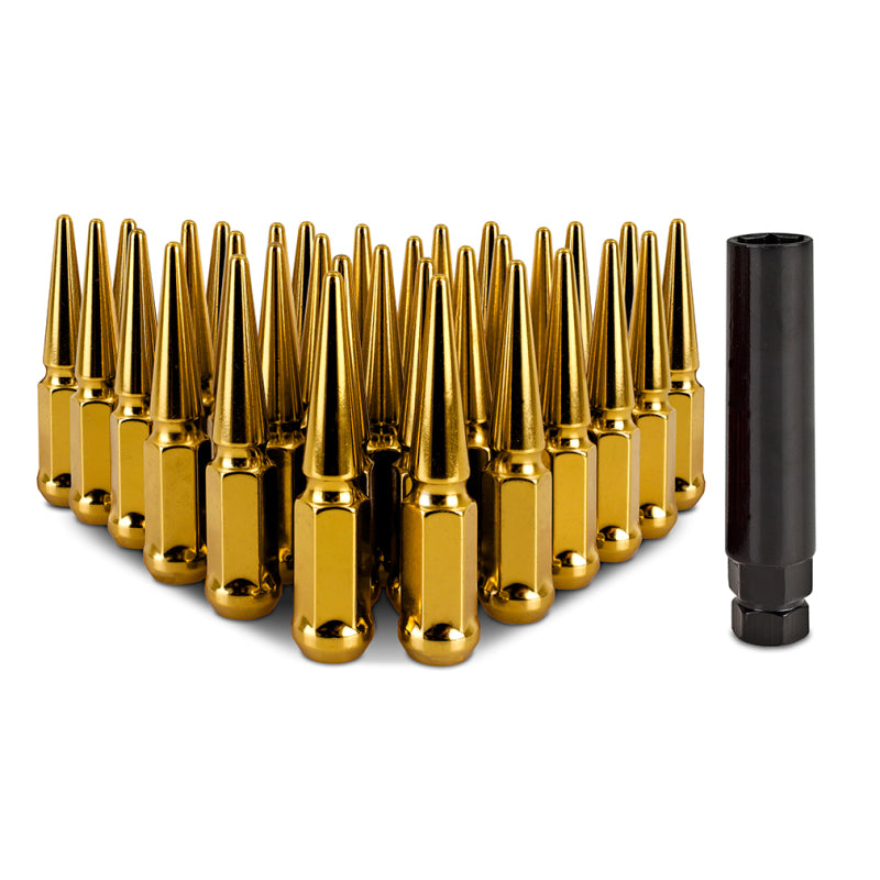 Mishimoto Steel Spiked Lug Nuts M14 x 1.5 32pc Set - Gold