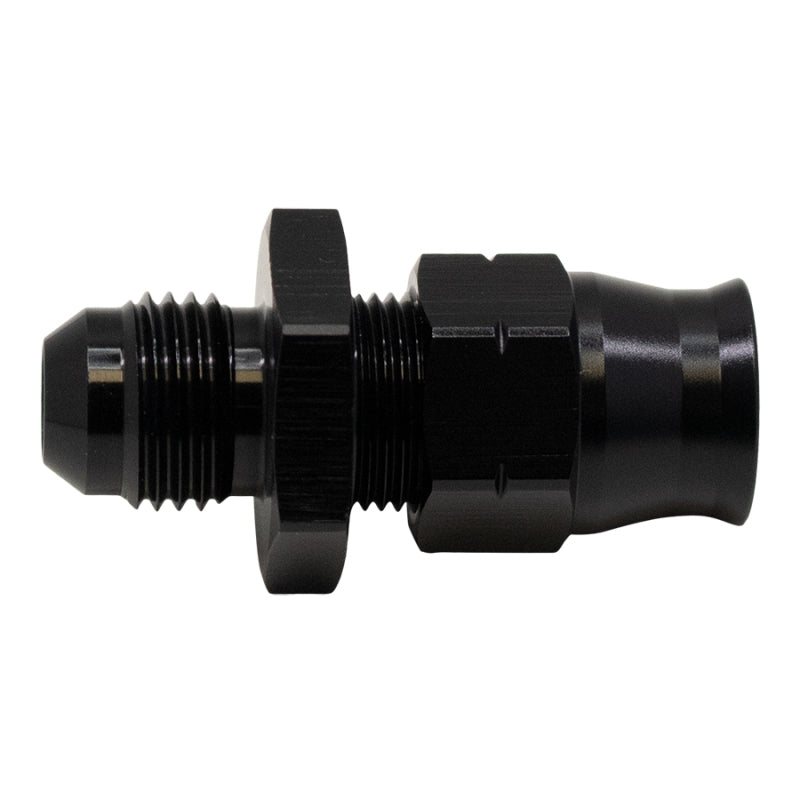 DeatschWerks 6AN Male Flare to 3/8 Inch Hardline Compression Adapter Anodized Matte Black