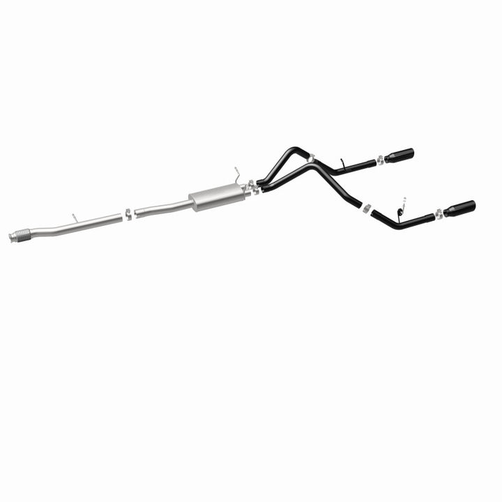 Magnaflow Cat-Back Exhaust 4in Black Dual Split Tips 14-15 Chevy Silverado/GMC Sierra 4.3L-5.3L - OneFastShop