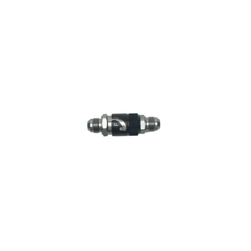DeatschWerks 8AN Male Flare Quick Disconnect Dry Break Fitting Set - Anodized Matte Black