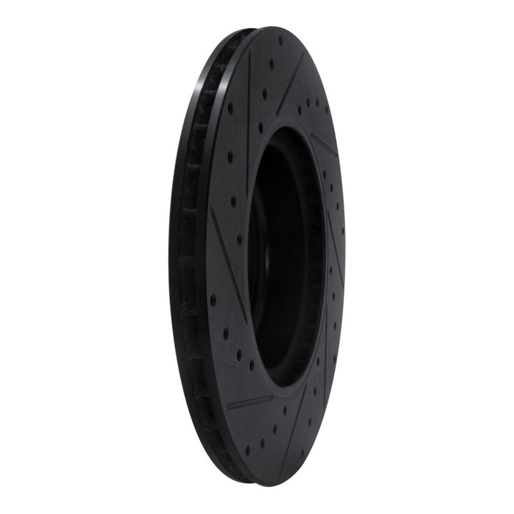 R1 16-25 BMW 430I Rear Left Drilled & Slotted Black Brake Rotor