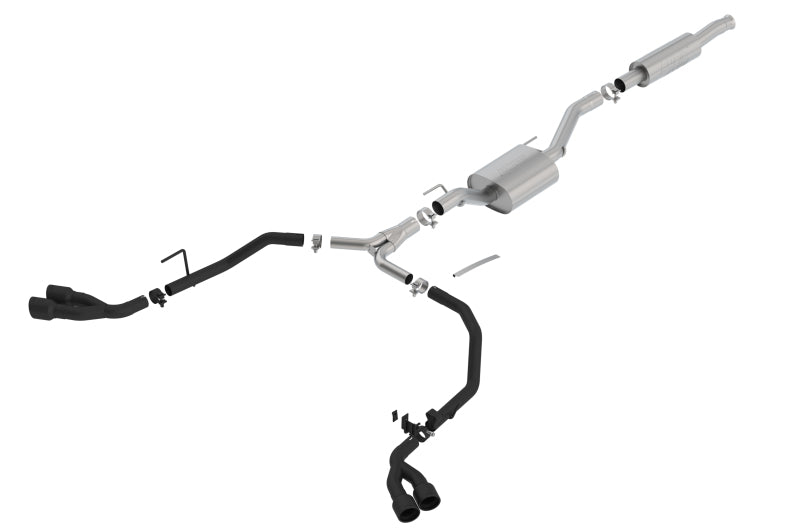 Borla ATAK Catback Exhaust System with Ceramic Black Tips for 2020 Jeep Gladiator JT 3.6L V6 AT/MT AWD - OneFastShop