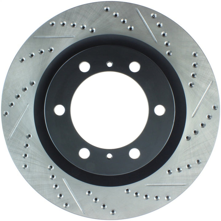 Stoptech Sport Brake Rotor Slotted and Drilled One-Piece Direct Replacement - OneFastShop