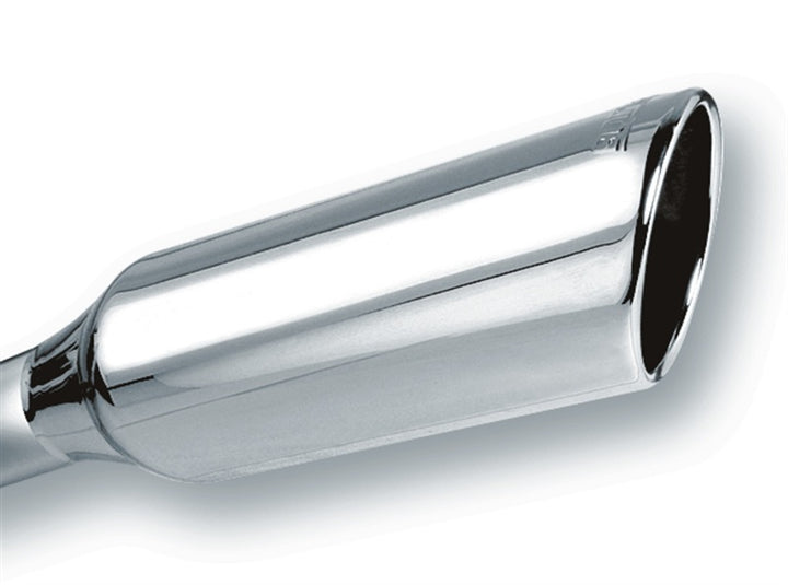 Borla Embossed Exhaust Tip, 2.25in Inlet, 4in Round, Rolled Angle Cut - 12in Long