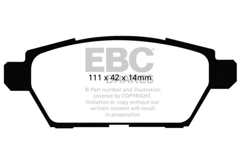 EBC Yellowstuff Rear Brake Pads - Ford Fusion / Mazda 6 / Lincoln MKZ 2006-2013, image 3