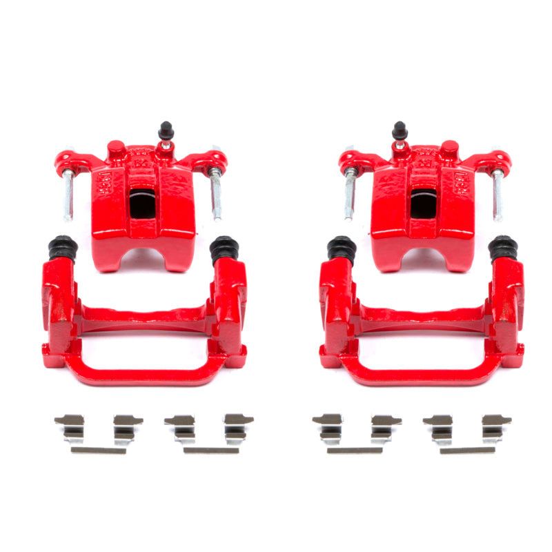 PowerStop Red Brake Calipers - Rear, Infiniti G35 2005-2008, Pair w/ Brackets